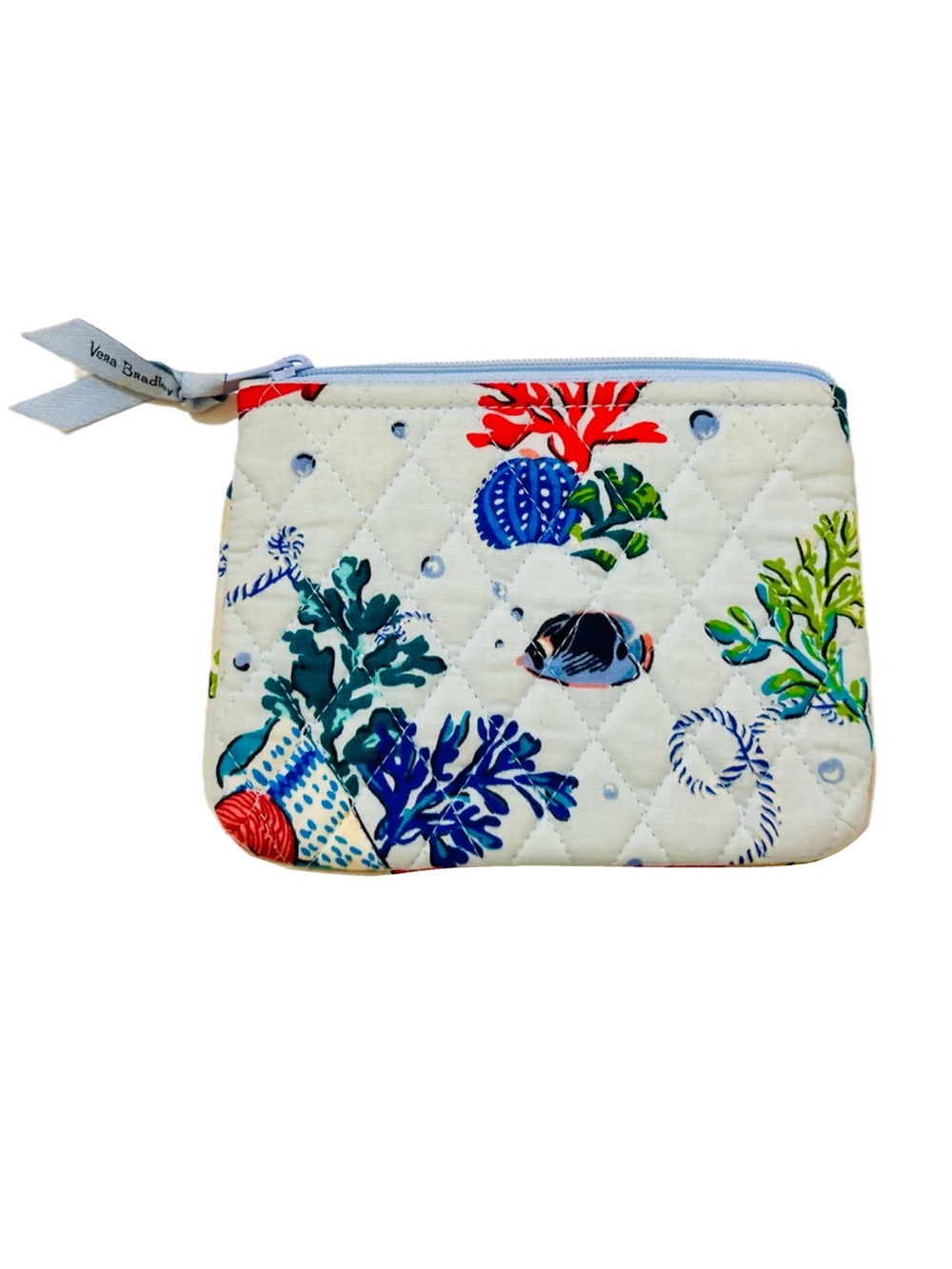 Vera Bradley “Anchors Aweigh” Quilted Zip Pouch - Ocean Botanical Print
